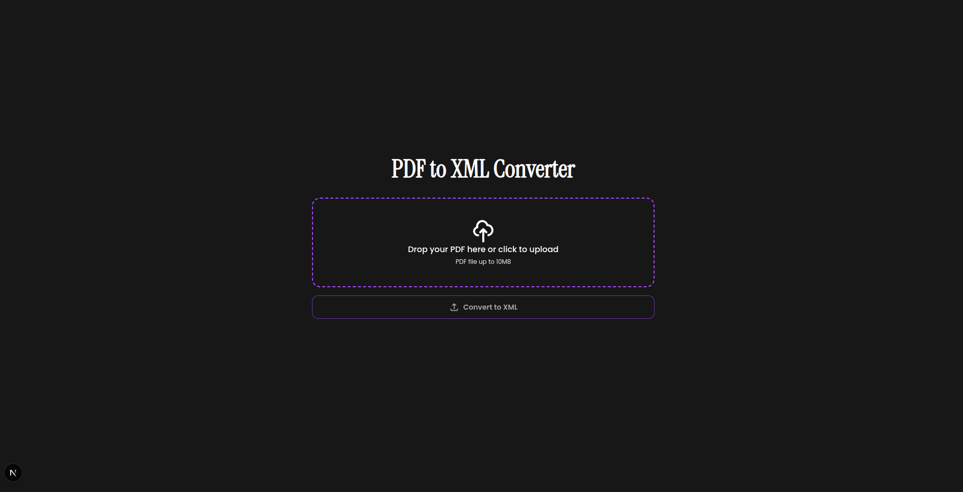 PDF to XML